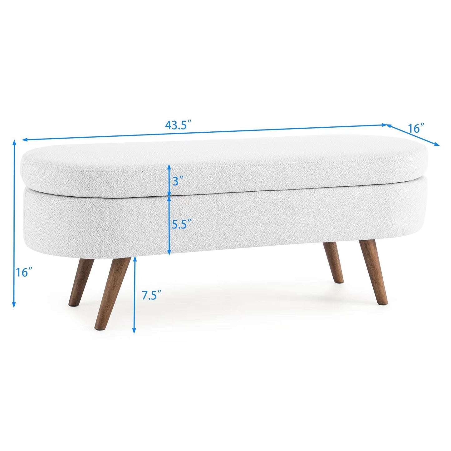 Ottoman Oval Storage Bench