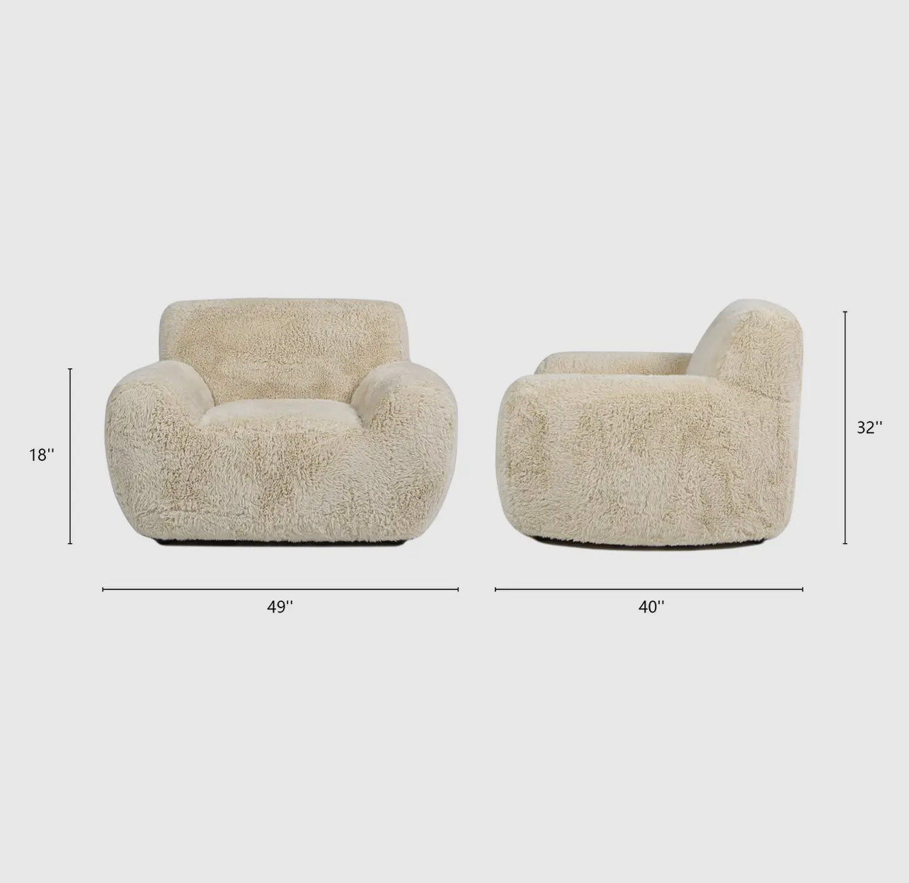 Summit 49” Faux Sheepskin Large Overstuffed Arm Chair