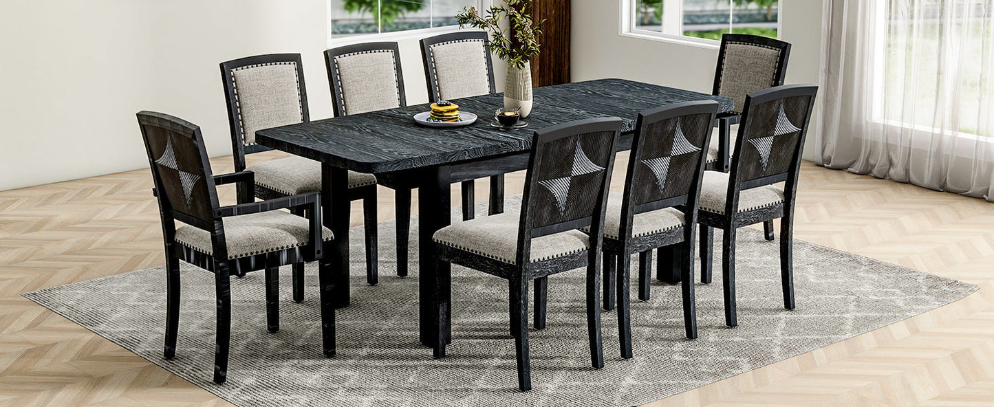 Rustic Extendable 84inch Dining Table Set