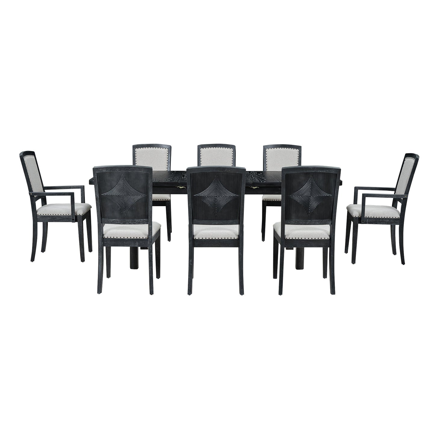 Rustic Extendable 84inch Dining Table Set