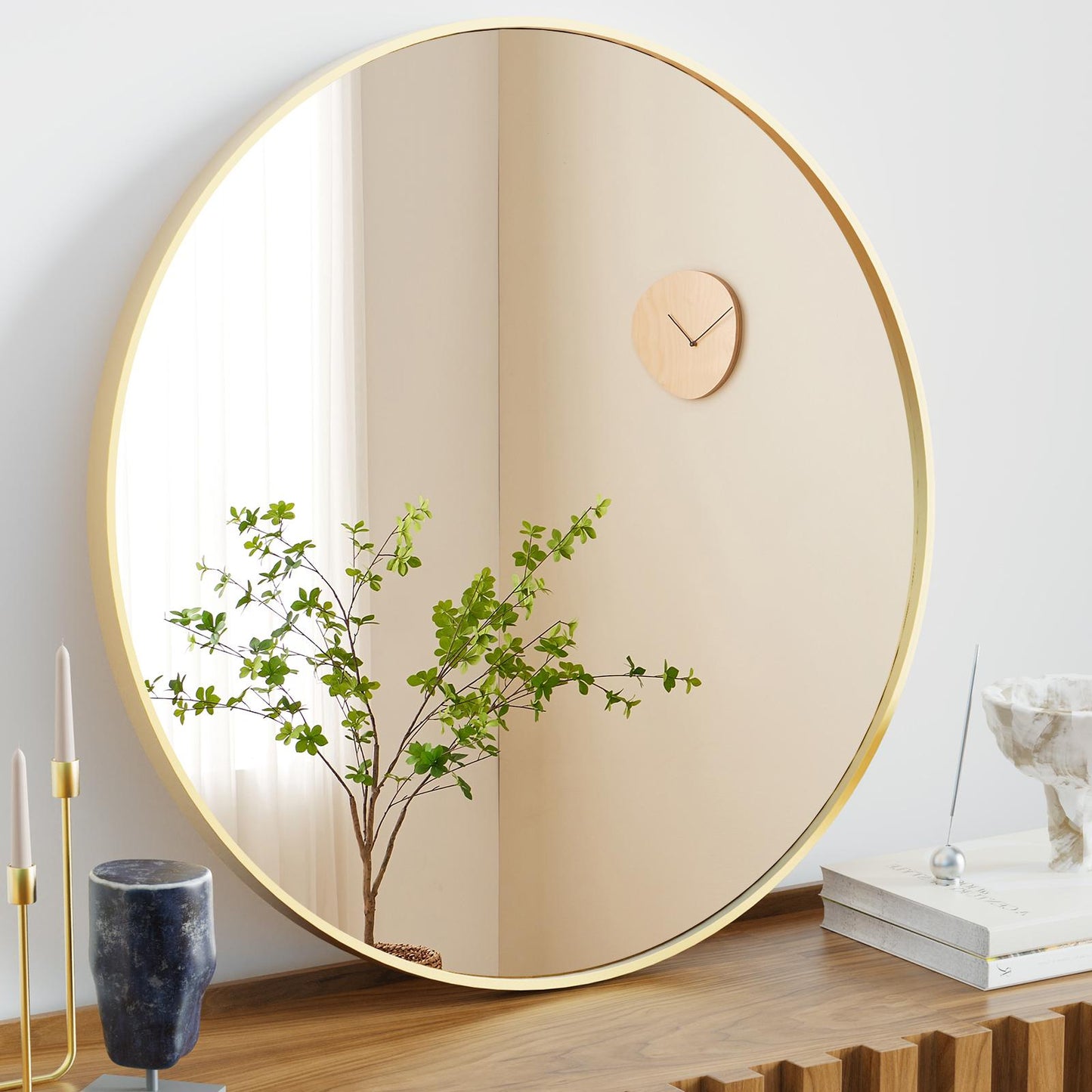 Black Round Wall Mirror 24 Inch
