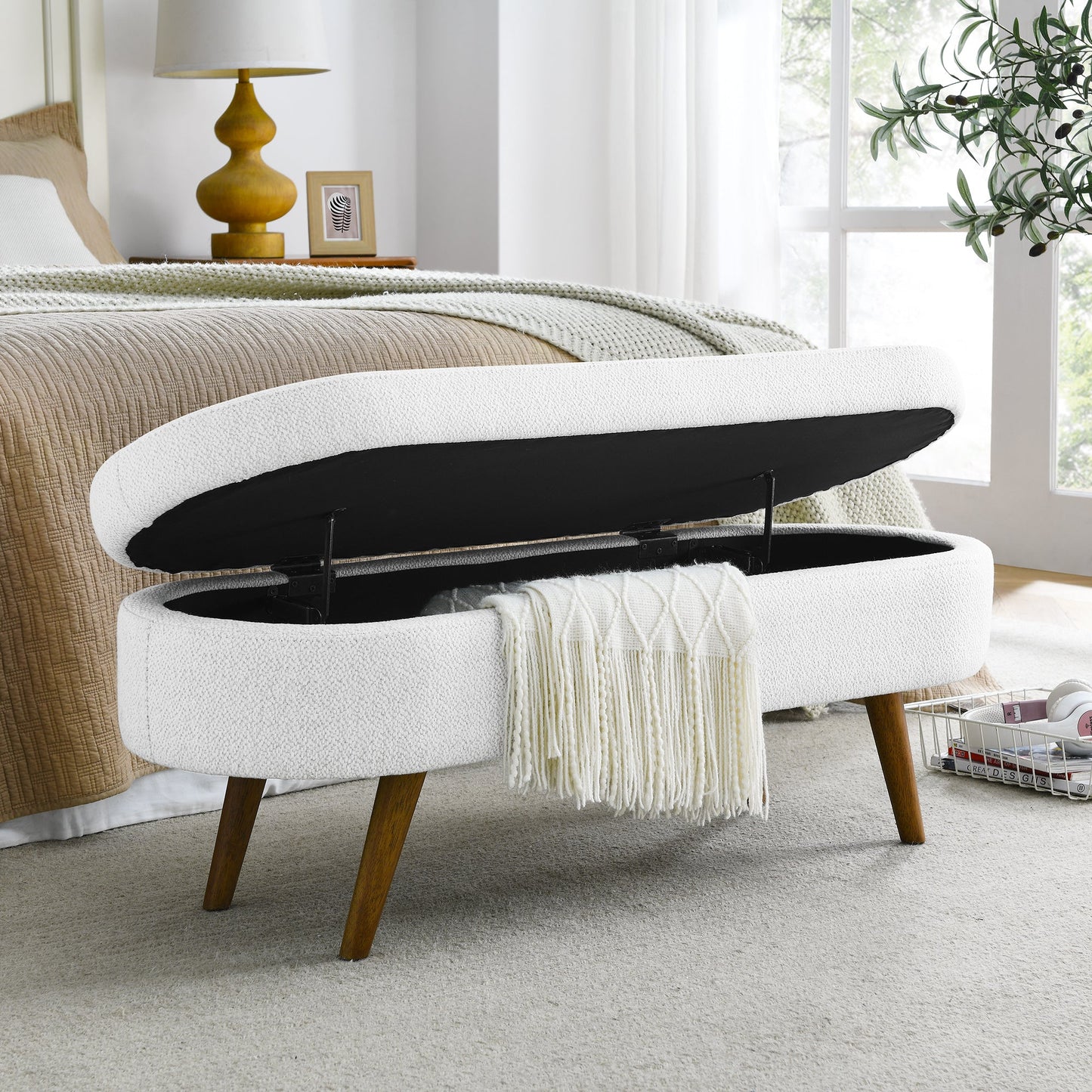 Ottoman Oval Storage Bench
