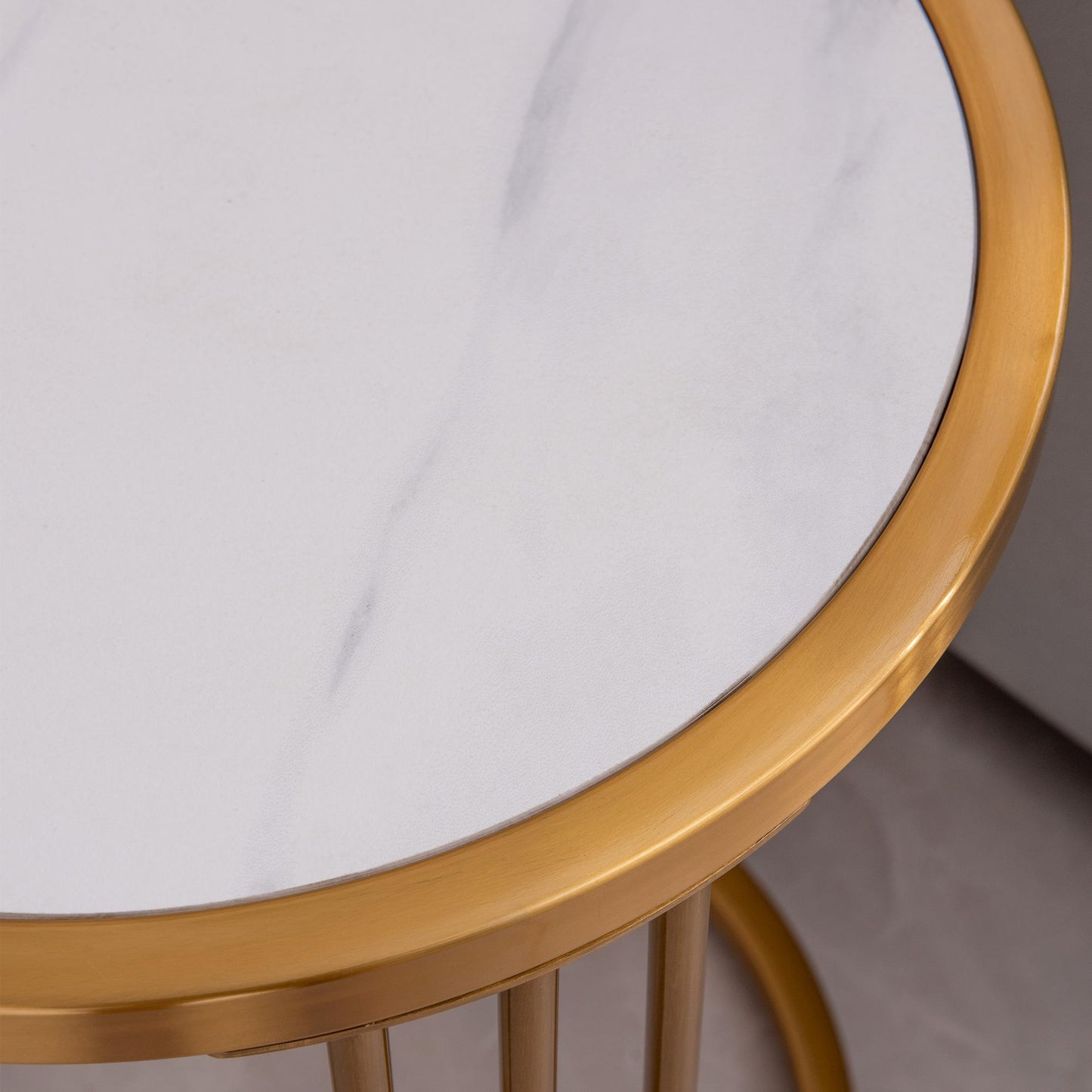 Sintered stone round side table