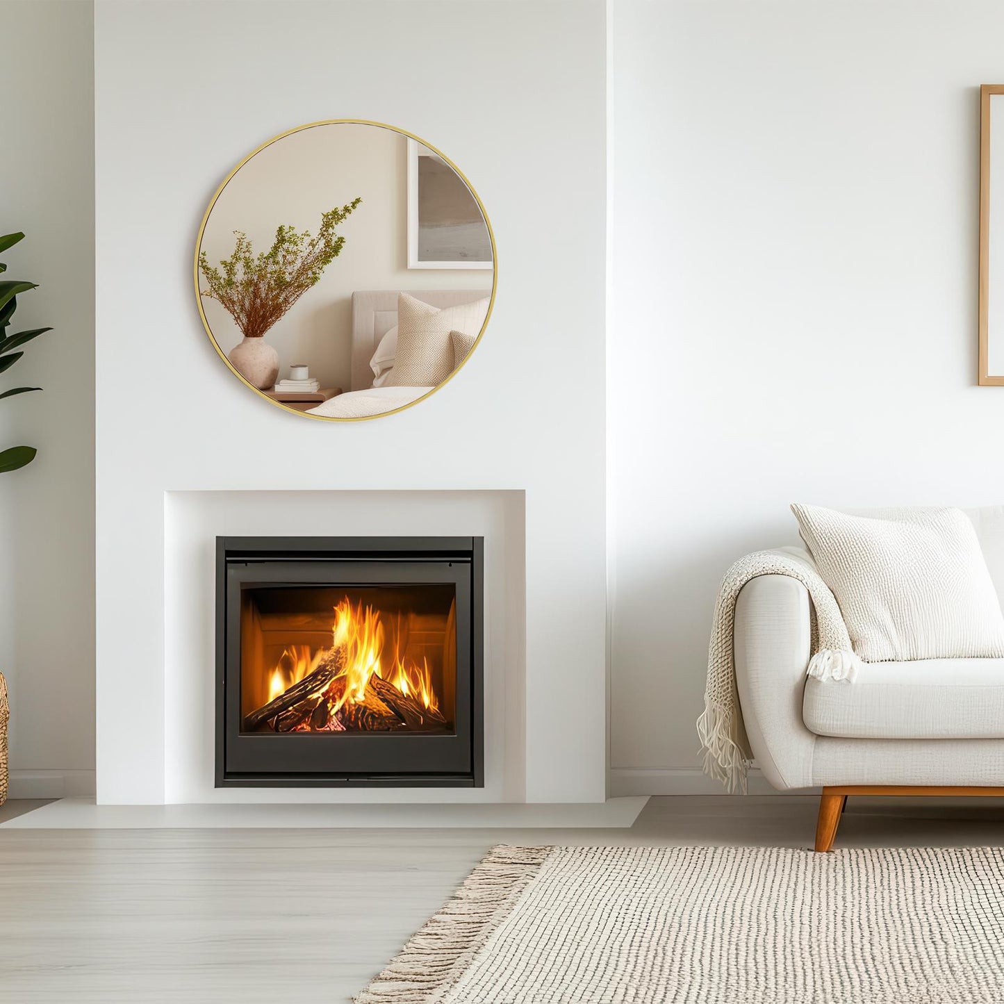 Black Round Wall Mirror 24 Inch