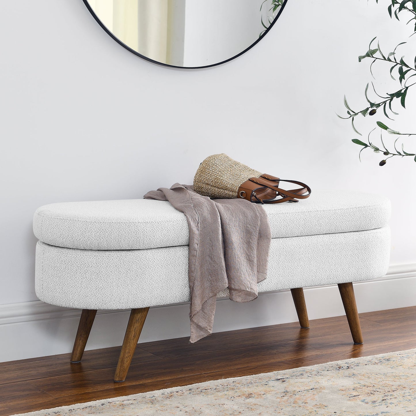 Ottoman Oval Storage Bench
