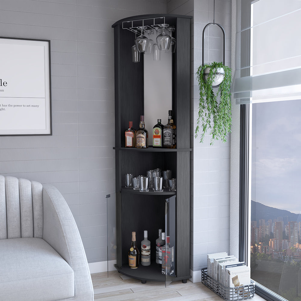 Bar Cabinet Corner, Rialto, Black