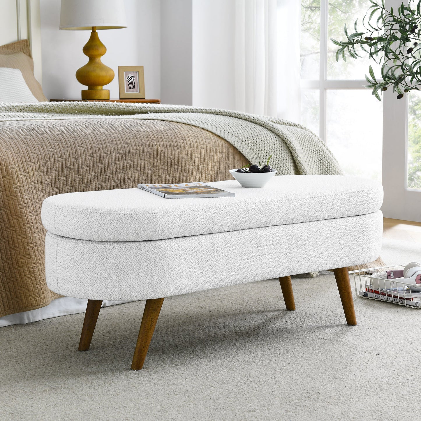 Ottoman Oval Storage Bench