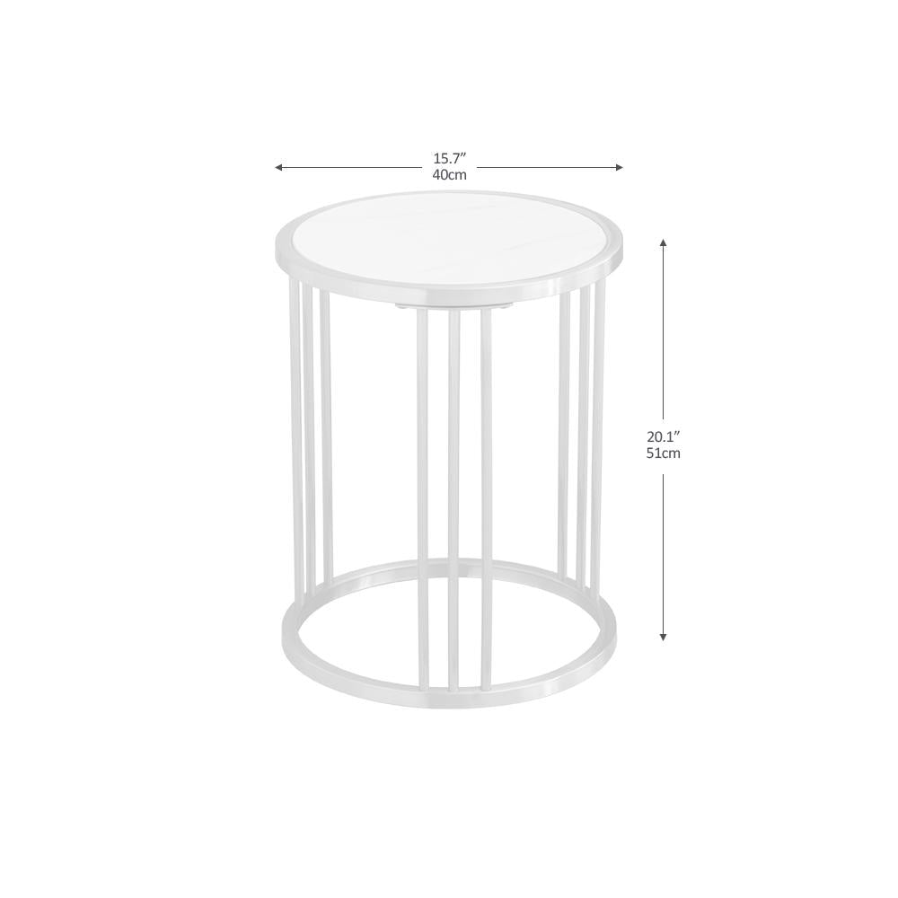 Sintered stone round side table