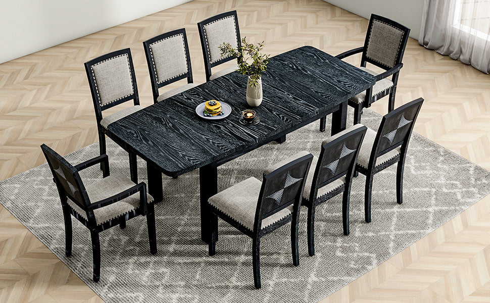 Rustic Extendable 84inch Dining Table Set