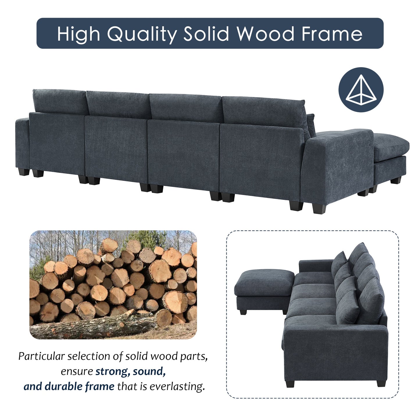 Modern Large L-Shape Sectional Sofa