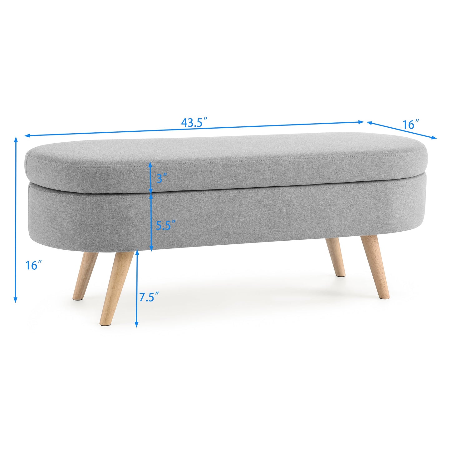 Ottoman Oval Storage Bench