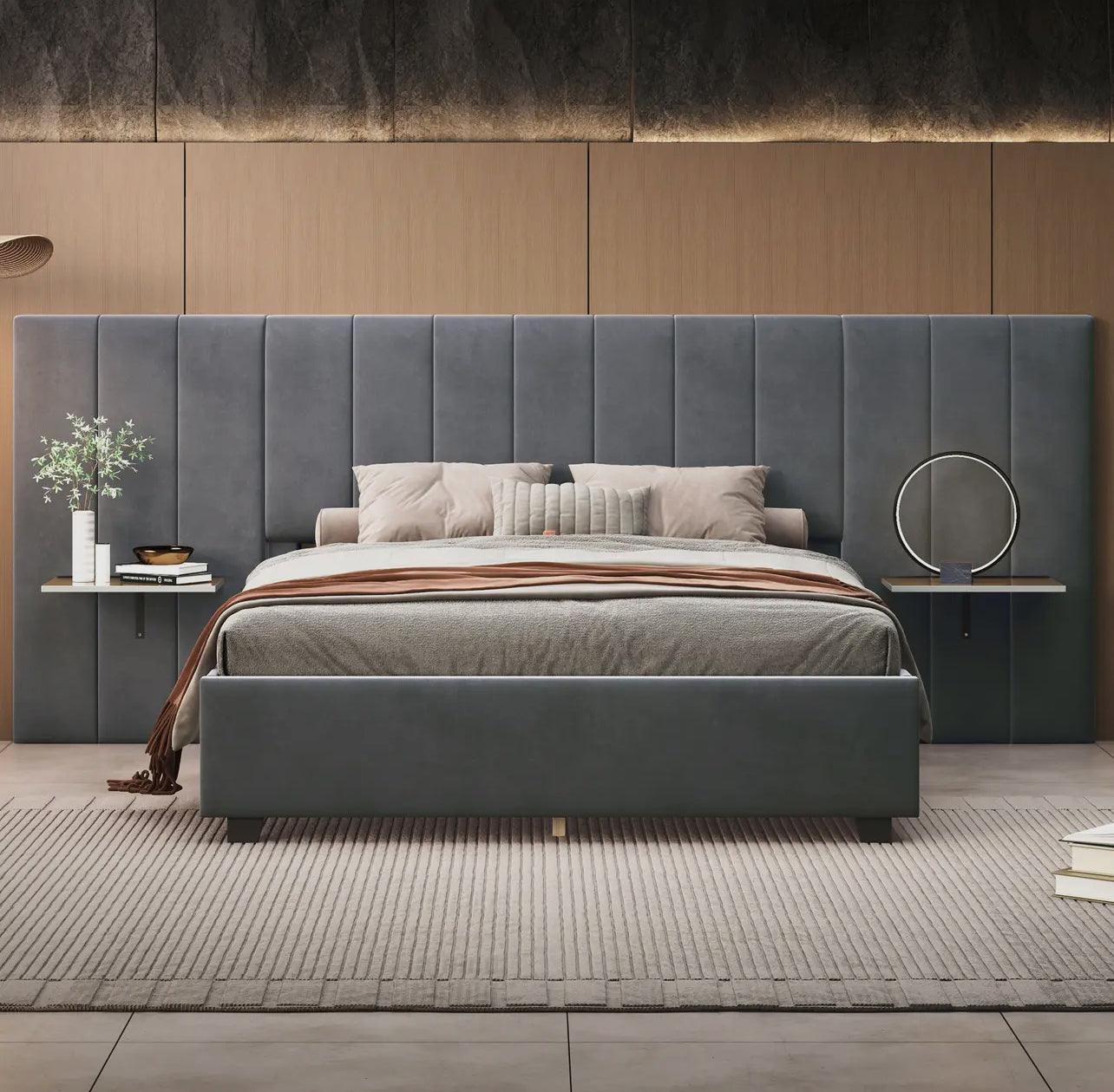 Full Size Upholstered Platform Bed