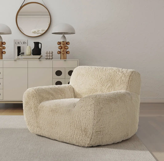 Summit 49” Faux Sheepskin Large Overstuffed Arm Chair