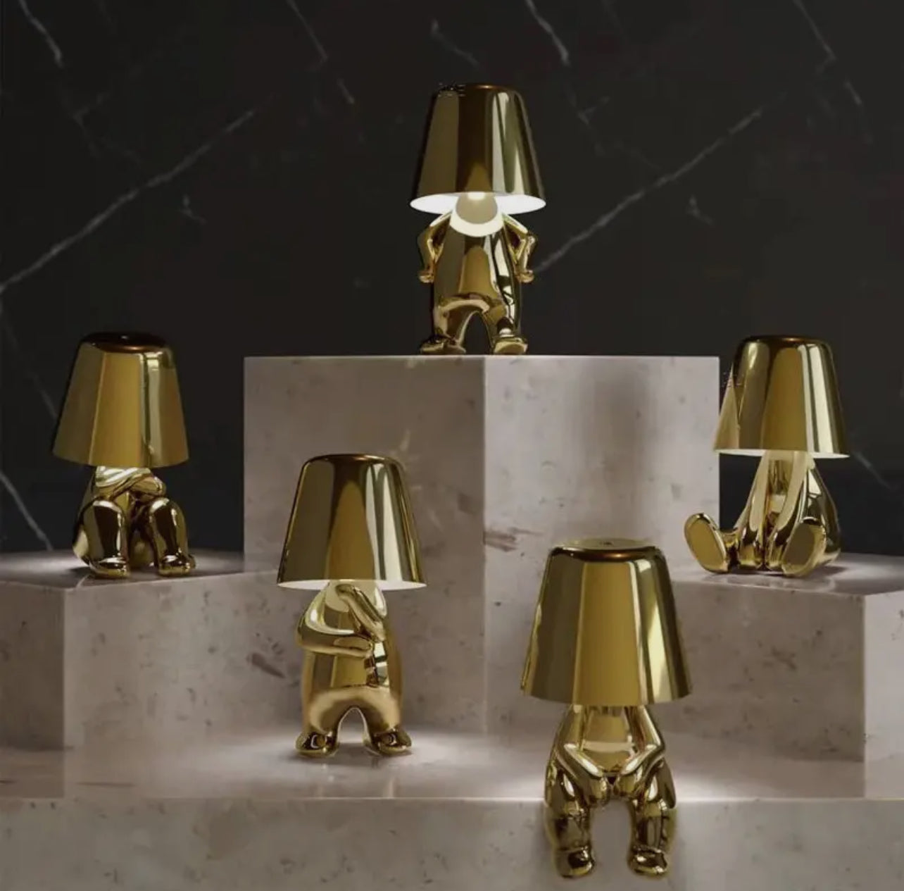 Thinker Golden Lamp
