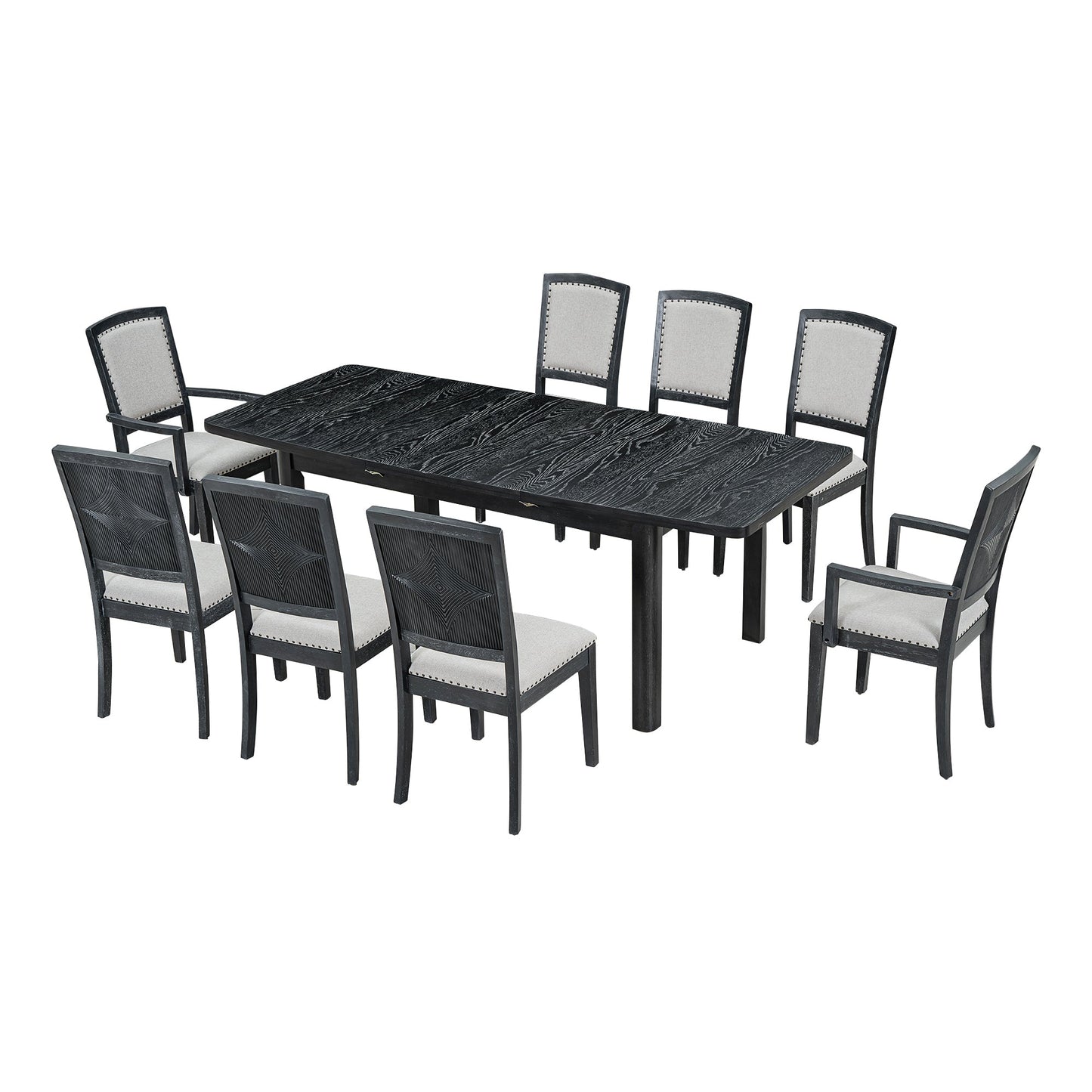 Rustic Extendable 84inch Dining Table Set