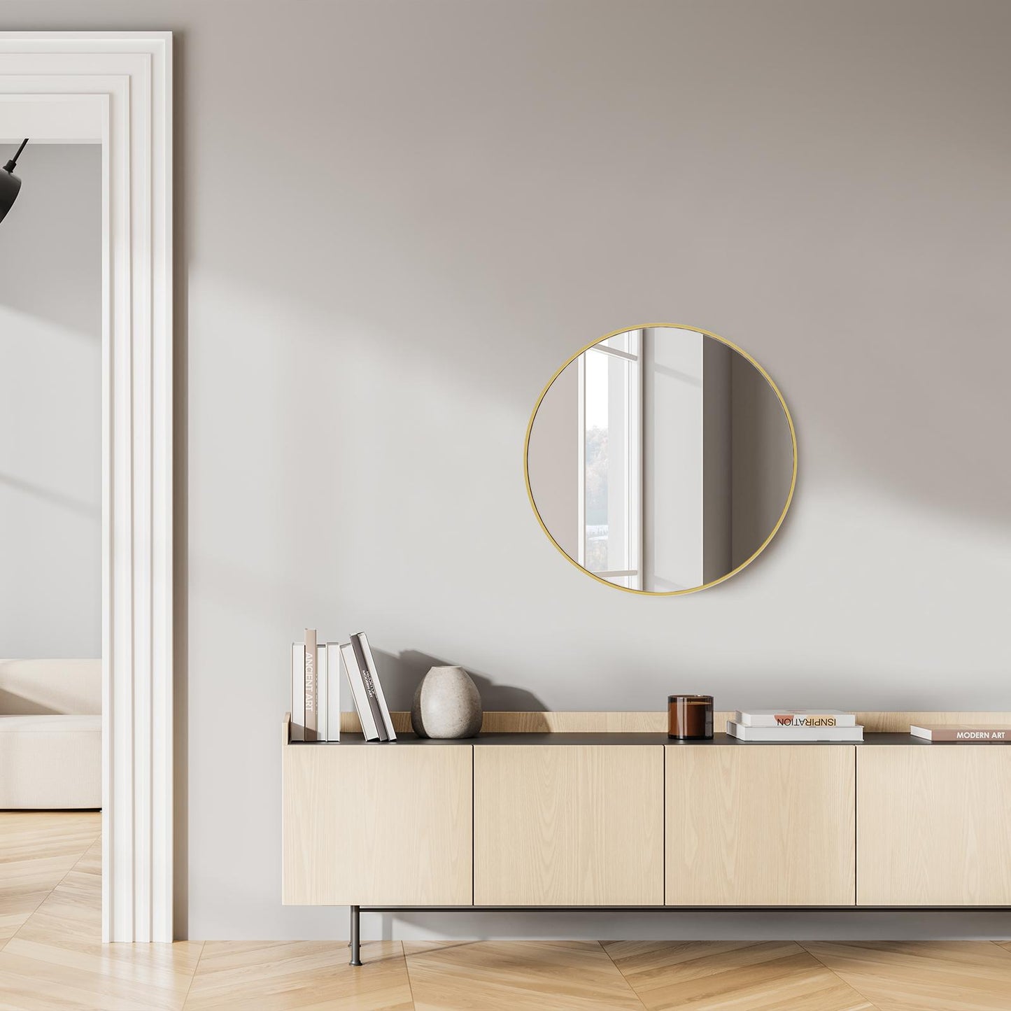 Black Round Wall Mirror 20 Inch