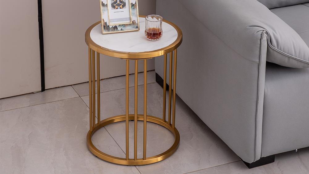 Sintered stone round side table