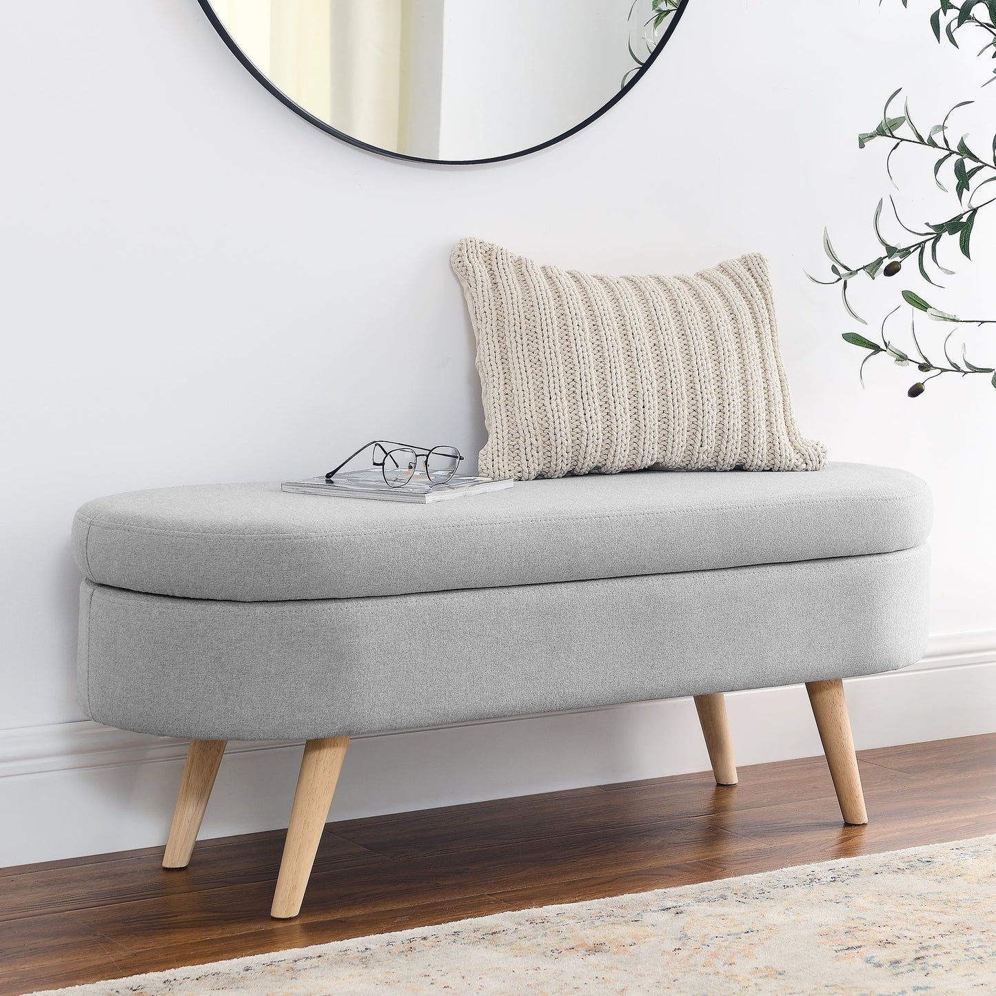 Ottoman Oval Storage Bench