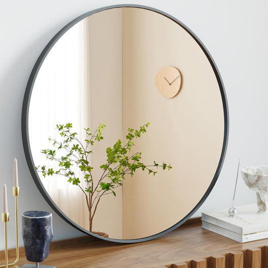 Black Round Wall Mirror 20 Inch