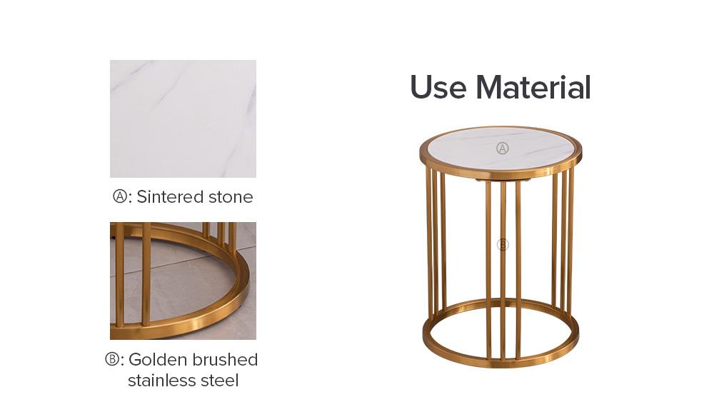 Sintered stone round side table