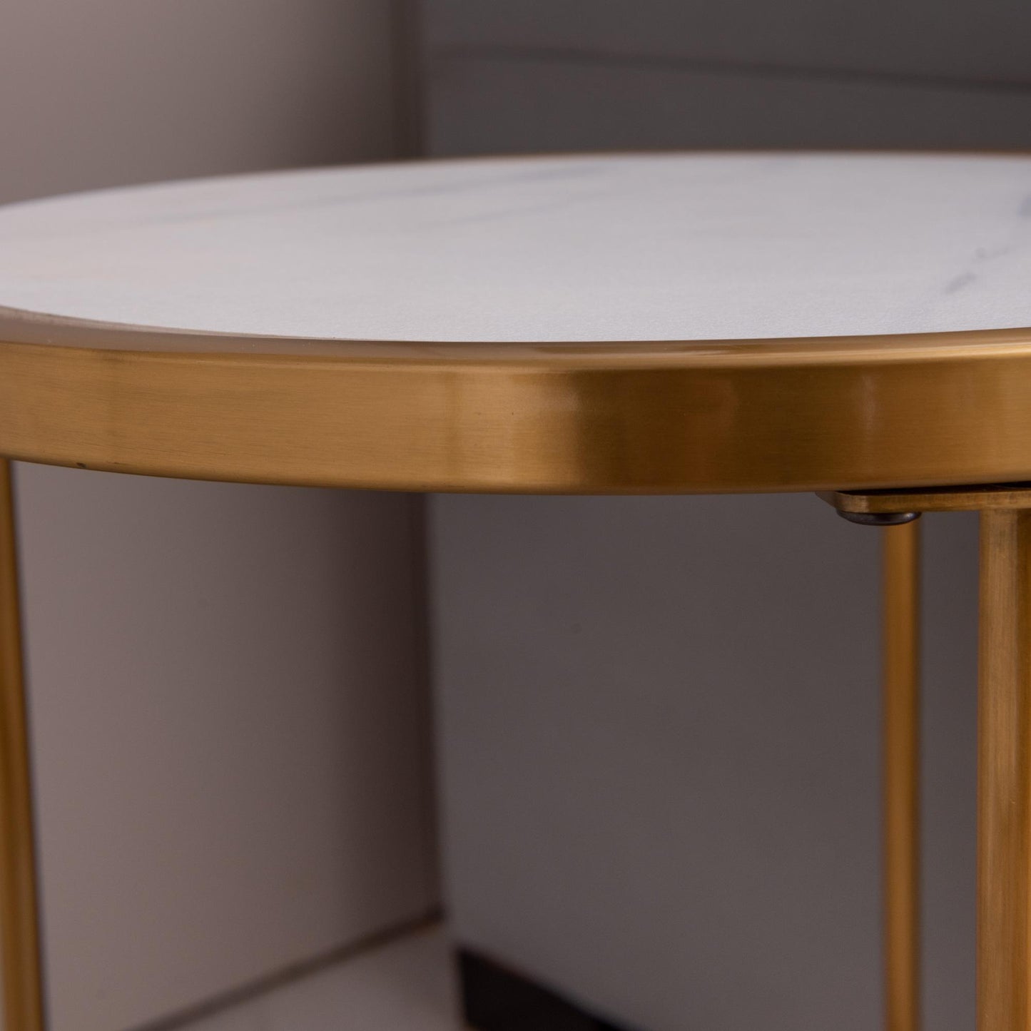 Sintered stone round side table